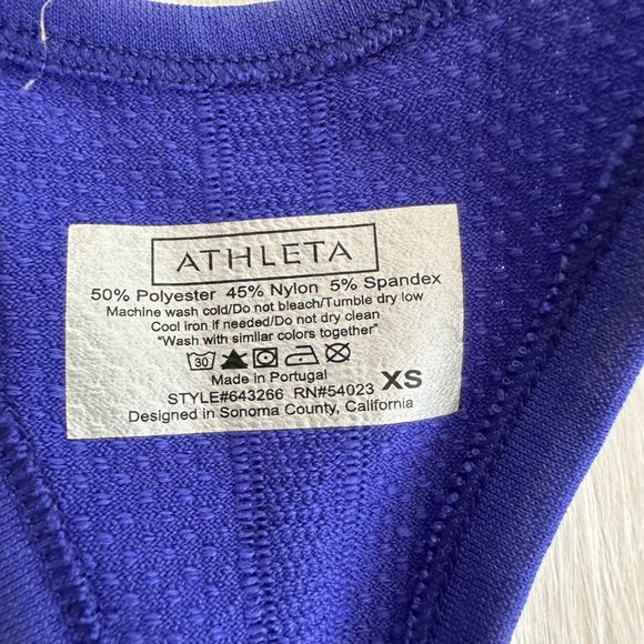 Athleta Fastest Track Seamless Ruched Racerback Tank Royal Purple Gym XS #643266 - Picture 2 of 6